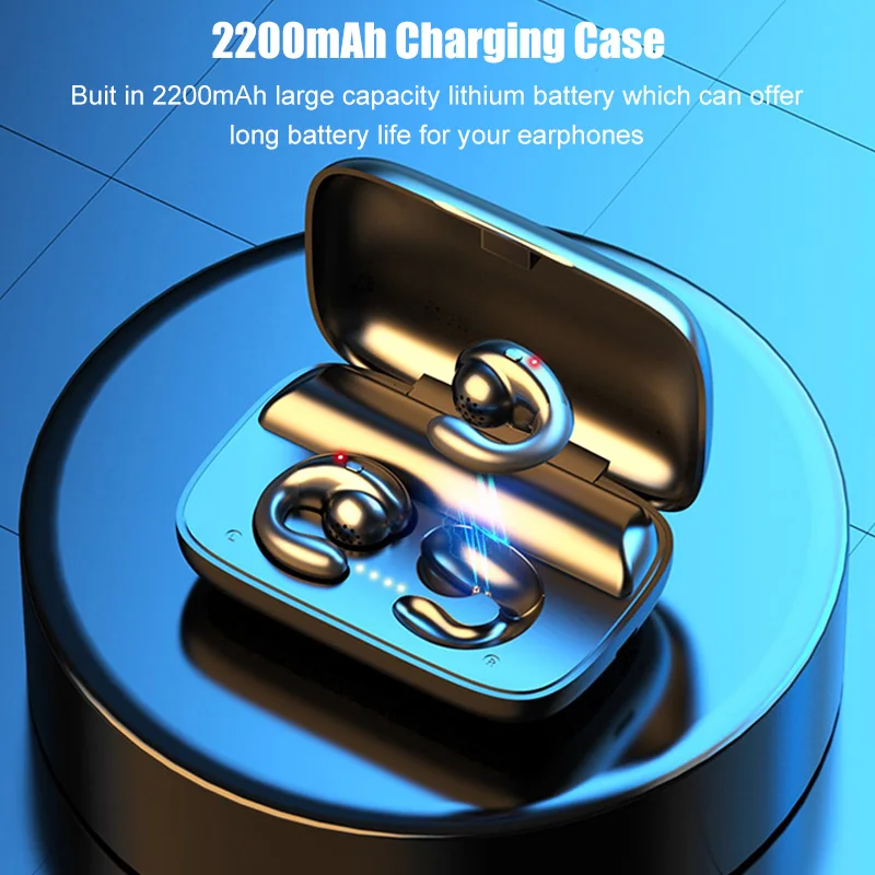 Bone Conduction TWS Bluetooth Earphones with 2200mAh Charging Case IPX5 Waterproof Sports Music Wireless Headphones Headsets
Bone Conduction TWS Bluetooth Earphones with 2200mAh Charging Case IPX5 Waterproof Sports Music Wireless Headphones Headsets