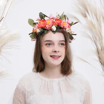 Wedding Bride Wreath Headband Women Flower Crown Hair Band Seaside Tourism Ribbon Garland Girls Beach Hair Accessories
Wedding Bride Wreath Headband Women Flower Crown Hair Band Seaside Tourism Ribbon Garland Girls Beach Hair Accessories