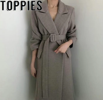 Korean Fashion Women Winter Thick Woolen Coat Blazer Design Elegant Long Winter Outwear Black Gray Slim Belted Warm Jackets
Korean Fashion Women Winter Thick Woolen Coat Blazer Design Elegant Long Winter Outwear Black Gray Slim Belted Warm Jackets