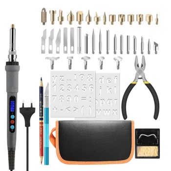 Soldering Iron Wood Burning Kit 44Pcs Professional Pyrography Kit with Adjustable Temperature Pyrography Pen
Soldering Iron Wood Burning Kit 44Pcs Professional Pyrography Kit with Adjustable Temperature Pyrography Pen
