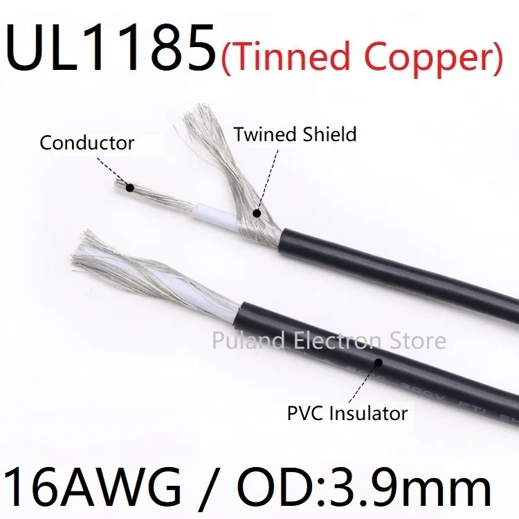 UL1185 Shield Wire 16AWG OD 3.9mm Single Core Pin Audio Channel Signal Cable Amplifier Electron Copper Line PVC Insulated Black
UL1185 Shield Wire 16AWG OD 3.9mm Single Core Pin Audio Channel Signal Cable Amplifier Electron Copper Line PVC Insulated Black