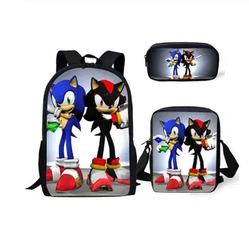 New 3PCs/Set Fashion Backpack Sonic The Hedgehog Pattern Kids School Bags Cartoon Animal Designer Teenagers Book-Bags Set
New 3PCs/Set Fashion Backpack Sonic The Hedgehog Pattern Kids School Bags Cartoon Animal Designer Teenagers Book-Bags Set