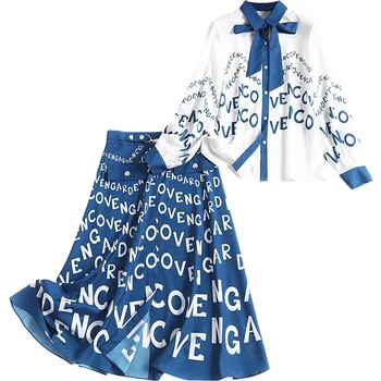 2020 Year New Lady Office Work Clothes Set Shirt + Skirts For Spring Letter Print Blouse + Chiffon Skirt Clothes Two Pcs
2020 Year New Lady Office Work Clothes Set Shirt + Skirts For Spring Letter Print Blouse + Chiffon Skirt Clothes Two Pcs