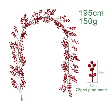 1pc 1.9m Artificial Rattan Christmas Leaf Red Fruit Acacia Bean Decoration Rattan Wave-shaped W-shaped
1pc 1.9m Artificial Rattan Christmas Leaf Red Fruit Acacia Bean Decoration Rattan Wave-shaped W-shaped