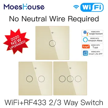 NEW WiFi Smart Light Switch RF433 No Neutral Wire Single Fire Smart Life Tuya App Control Works with Alexa Google Home 220V EU
NEW WiFi Smart Light Switch RF433 No Neutral Wire Single Fire Smart Life Tuya App Control Works with Alexa Google Home 220V EU