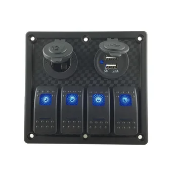 IZTOSS 12V-24V DC 4 Gang Blue Led Switch Panel With Power Socket And USB For Marine Car Accessori
IZTOSS 12V-24V DC 4 Gang Blue Led Switch Panel With Power Socket And USB For Marine Car Accessori
