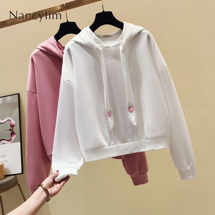 Spring Autumn Oversized Hooded Hoodie Women's New Loving Embroidery Loose Long Sleeved Thin Jacket Pull Female Student Shirts
Spring Autumn Oversized Hooded Hoodie Women's New Loving Embroidery Loose Long Sleeved Thin Jacket Pull Female Student Shirts