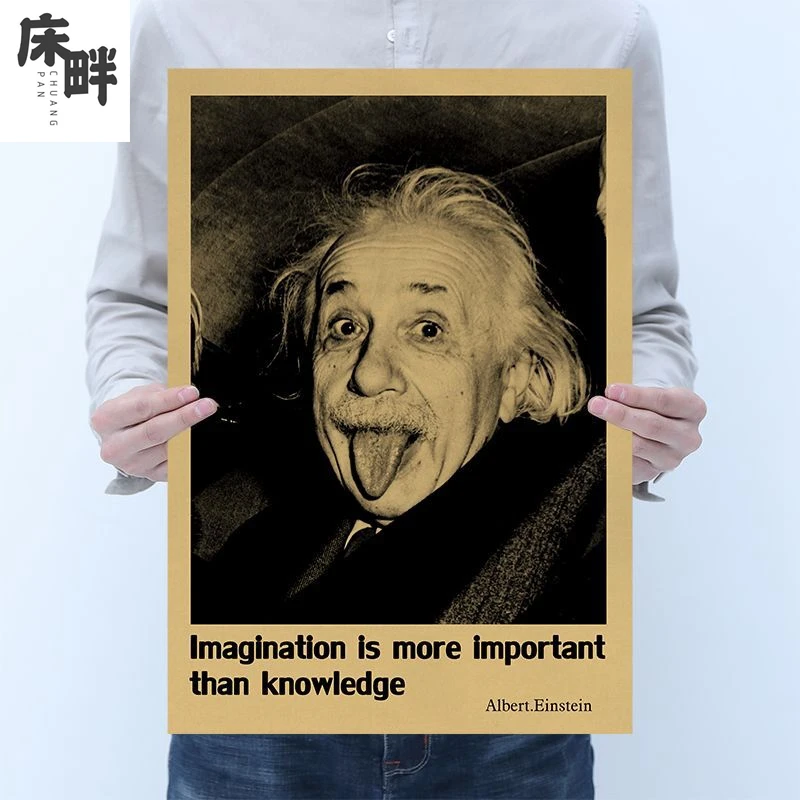 Wall Sticker Einstein Imagination Is More Important Than Knowledge Retro Posters Kraft Paper Vintage Movie Poster Decor Painting
Wall Sticker Einstein Imagination Is More Important Than Knowledge Retro Posters Kraft Paper Vintage Movie Poster Decor Painting
