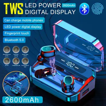 TWS Wireless Bluetooth Headphone LED Power Digital Display Stereo Earset Mini Redial Invisible Earphones Binaural Bass
TWS Wireless Bluetooth Headphone LED Power Digital Display Stereo Earset Mini Redial Invisible Earphones Binaural Bass