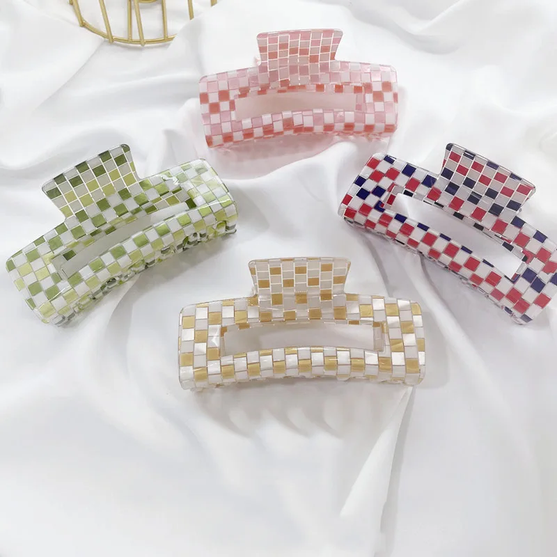 New Acrylic Large Hair Claw Clips Mosaic Plaid Colorful Checkered Grid Geometric Clamps Shark Clip Ins Women Hair Accessories
New Acrylic Large Hair Claw Clips Mosaic Plaid Colorful Checkered Grid Geometric Clamps Shark Clip Ins Women Hair Accessories