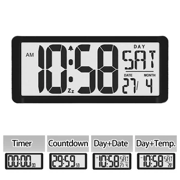 Wall Clock Jumbo Alarm Clock 13.8" LCD Display Large Vision Digital Alarm Calendar Indoor Temperature Battery Powered B50
Wall Clock Jumbo Alarm Clock 13.8" LCD Display Large Vision Digital Alarm Calendar Indoor Temperature Battery Powered B50