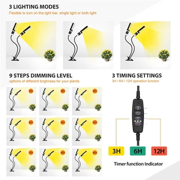 50W Dimmable LED Grow Light Dual Head Gooseneck Time Setting Lamp For Indoor Plants Clip On Super Bright
50W Dimmable LED Grow Light Dual Head Gooseneck Time Setting Lamp For Indoor Plants Clip On Super Bright