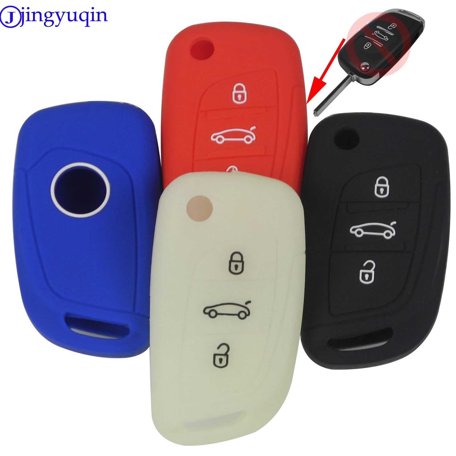10 шт./лот силиконовый чехол с 3 кнопками для CITROEN C1 C2 C3 C4 C5 DS3 DS4 DS5 DS6 автомобильный
