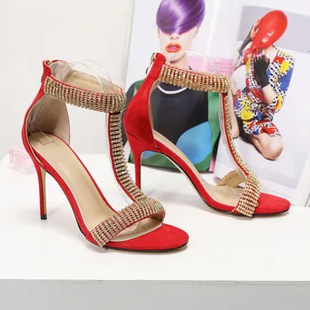 Rhinestones Peep Toe Elegant Women Sexy Thin High Heels Summer Luxury 100% Sheepskin Party Sandals Plus Size 43
Rhinestones Peep Toe Elegant Women Sexy Thin High Heels Summer Luxury 100% Sheepskin Party Sandals Plus Size 43