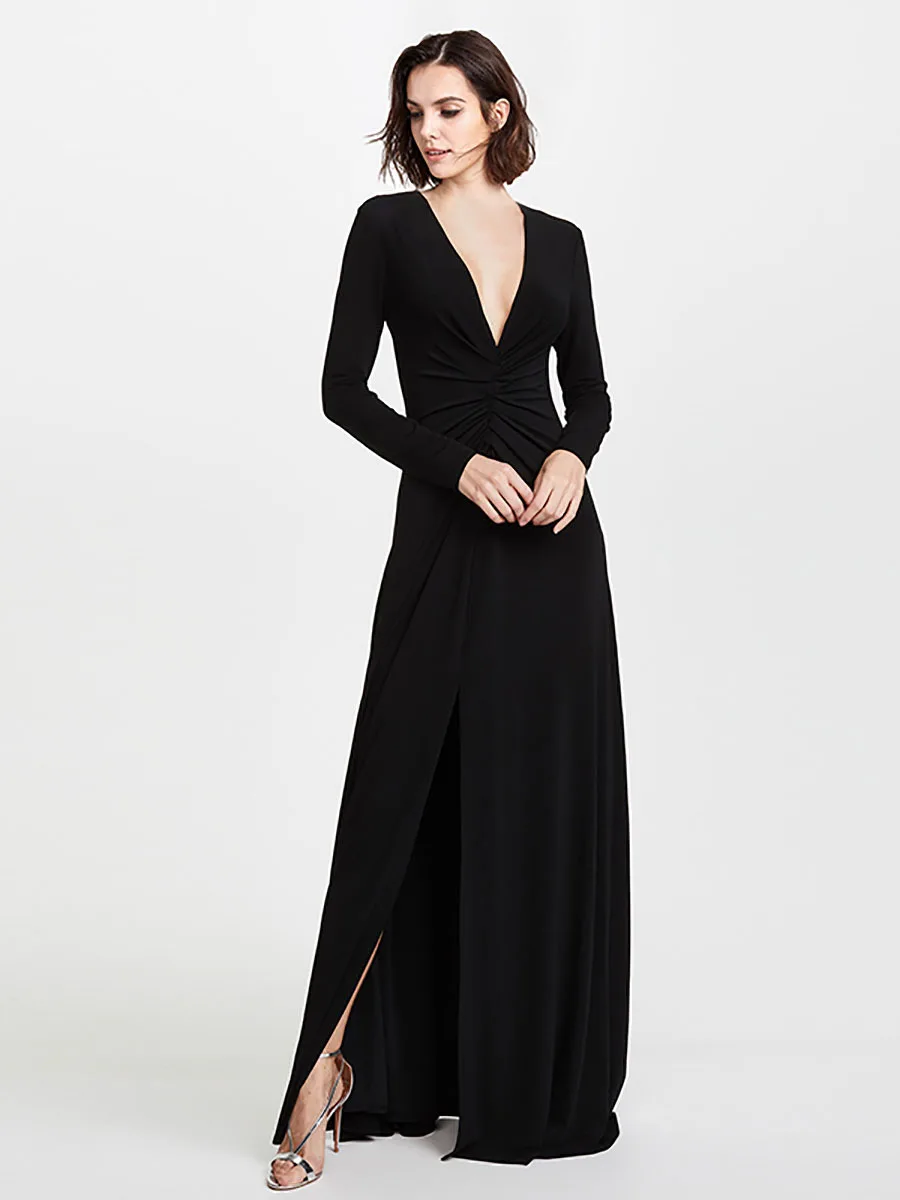 Europe And America 2019 Spring New Style EBay New Style Black And White with Pattern-Slit Slim Fit Evening Gown 
Europe And America 2019 Spring New Style EBay New Style Black And White with Pattern-Slit Slim Fit Evening Gown