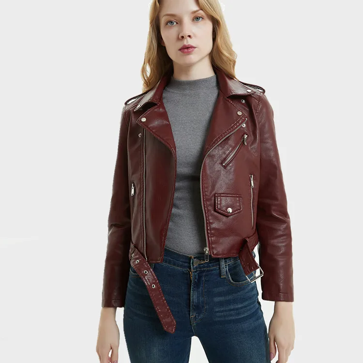 2019 Autumn New Style Women European Tide Jacket Short-range Lapel Small Leather Outer Coat and Waist Belt Black Jackets Coat
2019 Autumn New Style Women European Tide Jacket Short-range Lapel Small Leather Outer Coat and Waist Belt Black Jackets Coat