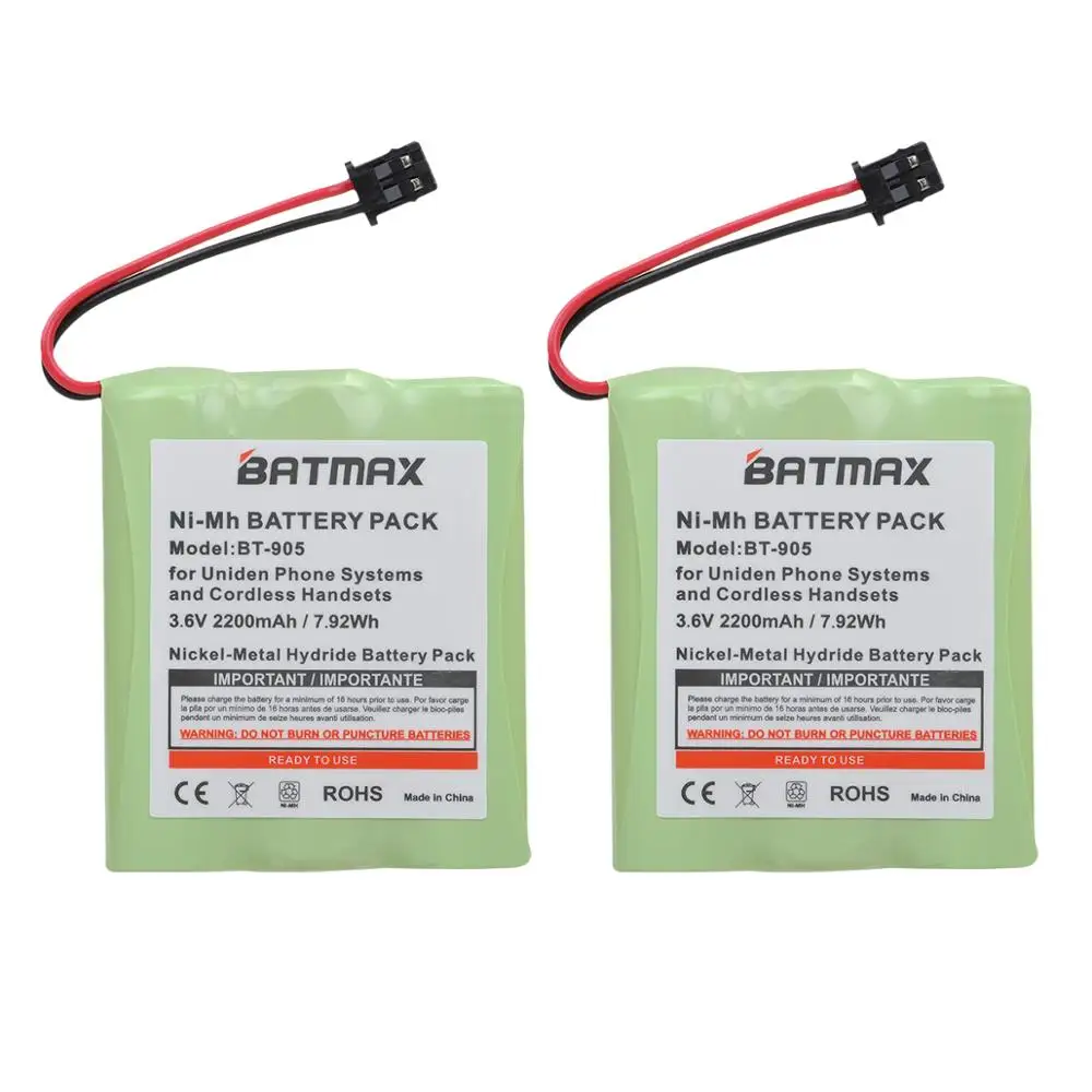 2Pcs 2200mAh BT-905 BT905 Battery for Uniden BT905 BT-800 BBTY0663001 BT-1006 BBTY-0444001 BP-800 BP-905 Cordless Handset Phone 
2Pcs 2200mAh BT-905 BT905 Battery for Uniden BT905 BT-800 BBTY0663001 BT-1006 BBTY-0444001 BP-800 BP-905 Cordless Handset Phone