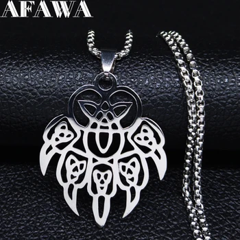 Viking Wolf Claw Necklace for Women Silver Color Harajuku Stainless Steel Statement Necklace Jewelry colares feminino N3080S01
Viking Wolf Claw Necklace for Women Silver Color Harajuku Stainless Steel Statement Necklace Jewelry colares feminino N3080S01