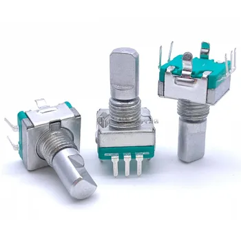 EC11 rotary encoder with switch 30 positioning 15 pulse 15mm half-axis audio digital potentiometer 5 feet
EC11 rotary encoder with switch 30 positioning 15 pulse 15mm half-axis audio digital potentiometer 5 feet