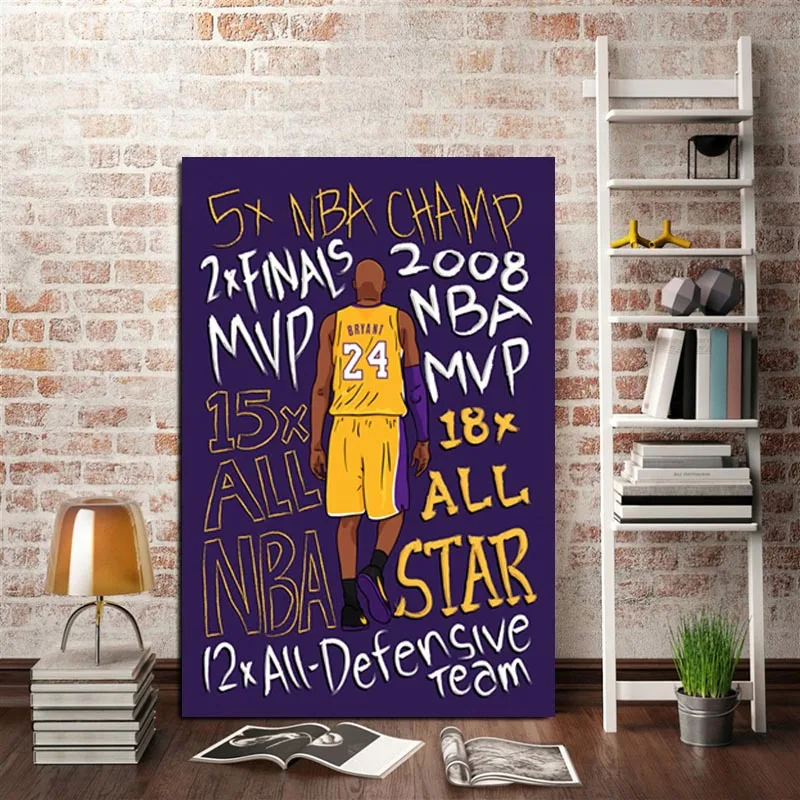 Kobe Bryant Basketball Art Canvas Poster Prints Home Wall Decor