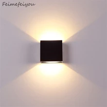 عيد الميلاد يعتم lampada luminaria LED الألومنيوم جدار قضبان للقطار الخفيفة مشروع مربع الصمام مصباح السرير غرفة نوم جهاز تليفزيون بالفندق الإضاءة(China)