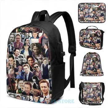 Funny Graphic print Tom Hiddleston collage USB Charge Backpack men School bags Women bag Travel laptop bag
Funny Graphic print Tom Hiddleston collage USB Charge Backpack men School bags Women bag Travel laptop bag
