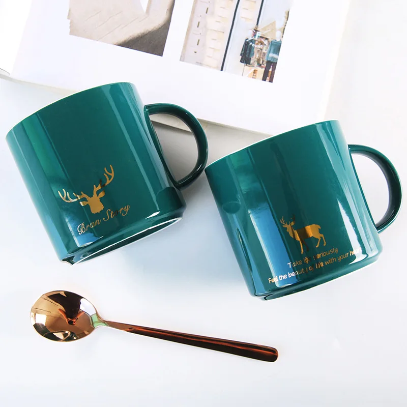 Nordic Style Deer Pattern Ceramic Mug Simple Creative Personality High Temperature Water Cup Office Coffee Cup Milk Cup
Nordic Style Deer Pattern Ceramic Mug Simple Creative Personality High Temperature Water Cup Office Coffee Cup Milk Cup