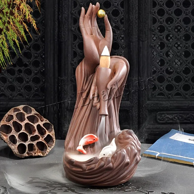 Creative Buddha Hand Backflow Incense Burner Fish Smoke Waterfall Incense Holder Purple Sand Ceramic Incense Burner Home Decor
Creative Buddha Hand Backflow Incense Burner Fish Smoke Waterfall Incense Holder Purple Sand Ceramic Incense Burner Home Decor