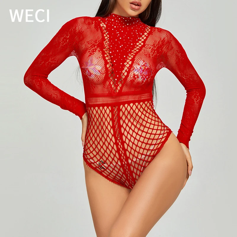 Fishnet Teddy Lingerie Fishnet Teddy With Spaghetti Straps