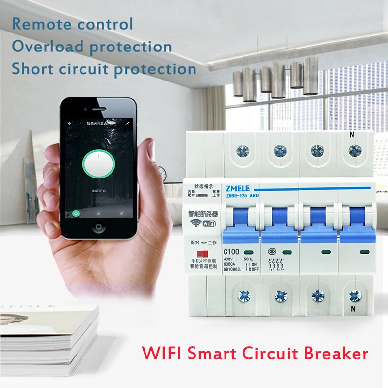 WiFi Smart Circuit Breaker overload short circuit protection over/under voltage protector relay with Alexa Amazon AC230V AC 400V
WiFi Smart Circuit Breaker overload short circuit protection over/under voltage protector relay with Alexa Amazon AC230V AC 400V