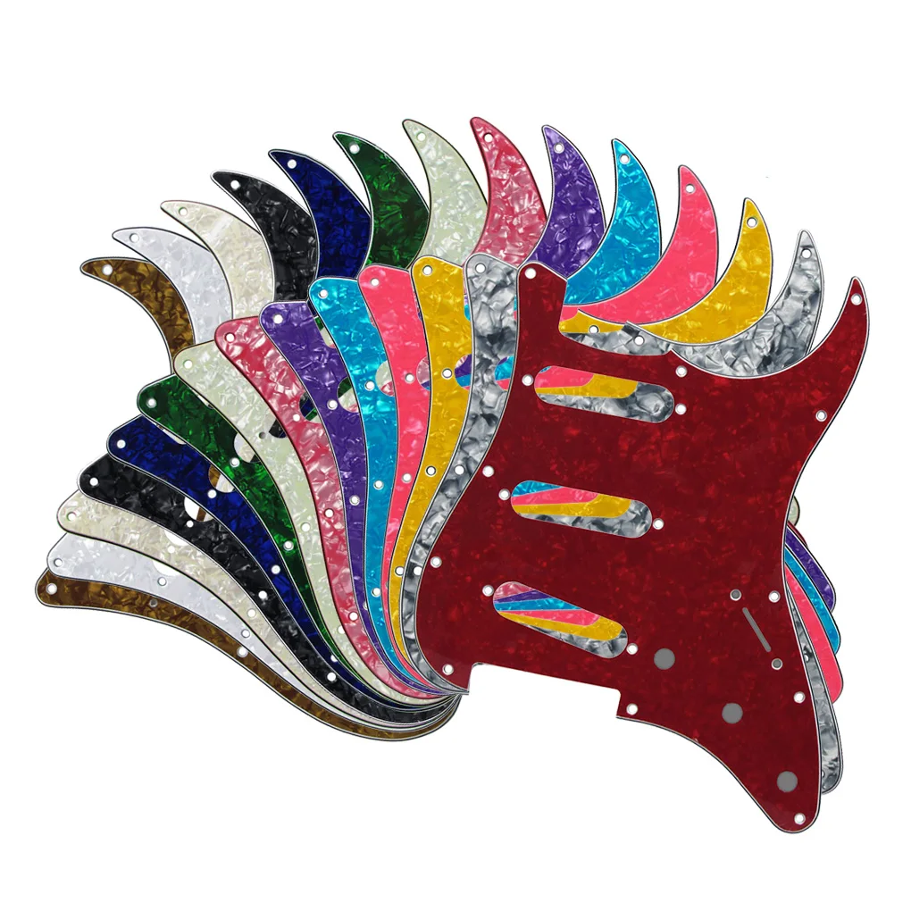 Description Picture 5 of itemFLEOR Set of 11 Hole ST Guitar Pickguard SSS Scratch Plate Back Plate & Screws for Electric Guitar Parts