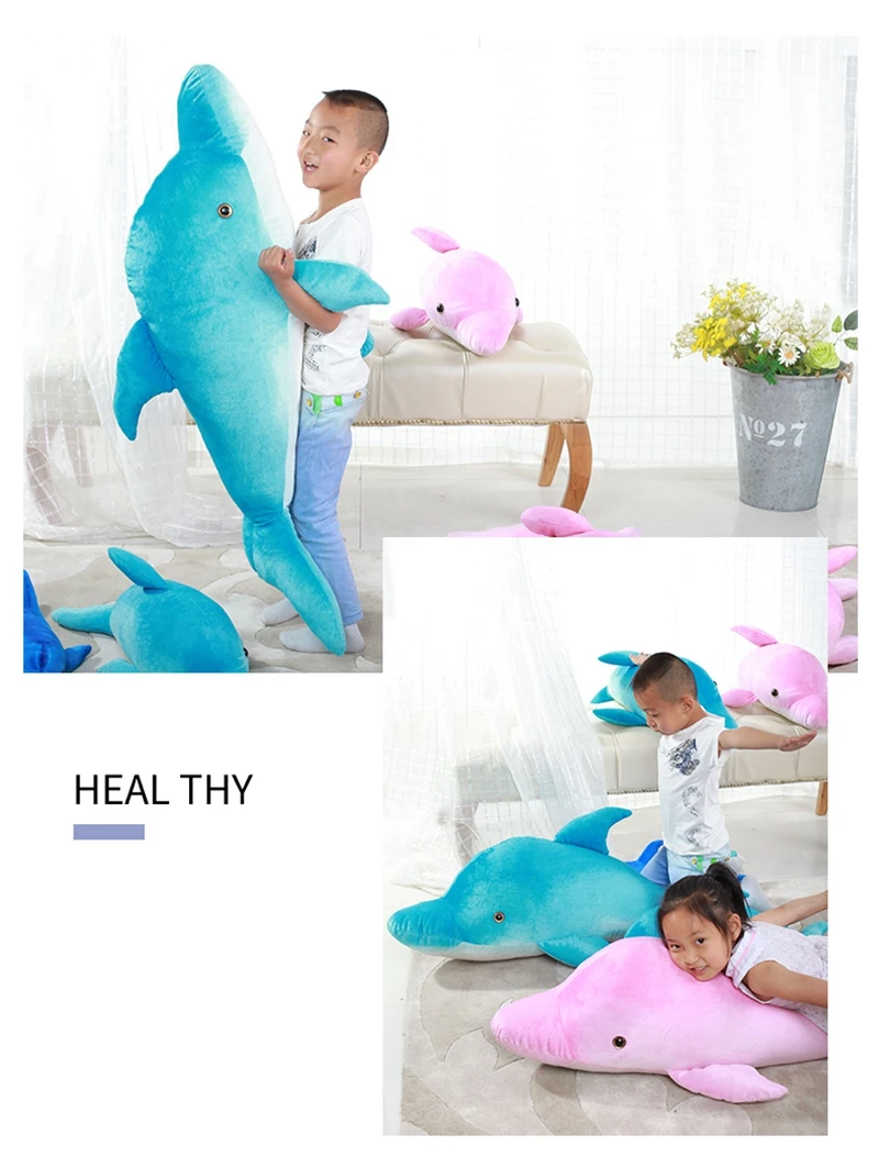 Dorimytrader Giant 115cm Animal Dolphin Plush Pillow Soft Stuffed Simulaion Dolphins Doll Cartoon Toy Kids Christmas Gift 41inch DY61657 (13)