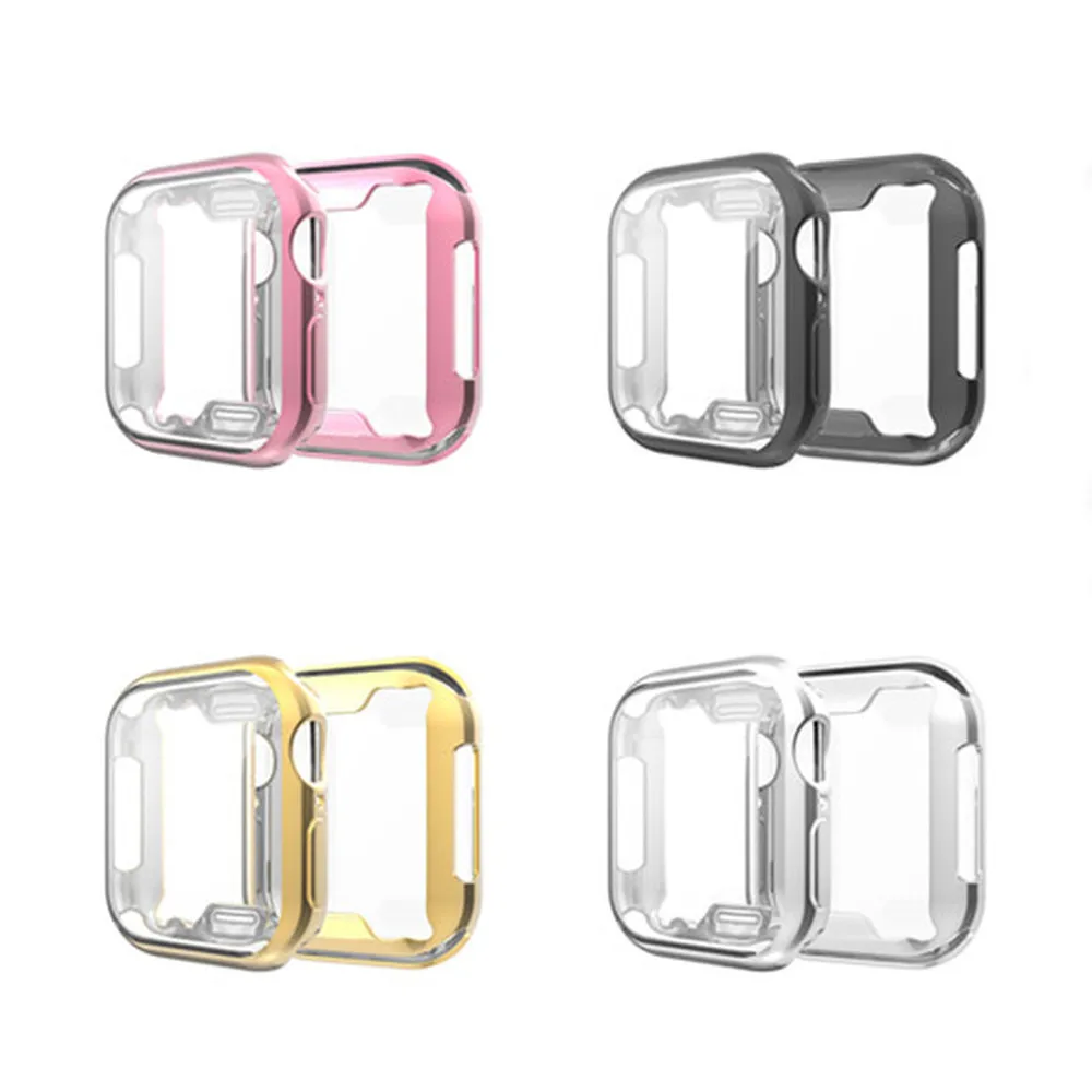 

Soft TPU Full Screen Cover Case for Apple Watch 42mm 38mm Electroplating Protector for iWatch 40mm 44mm 1 2 3 4