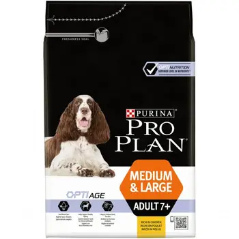 Сухой корм Pro Plan для взрослых собак старше 7 лет средних и крупных пород с комплексом OPTIAGE с курицей и рисом, пакет, 3 кг
Сухой корм Pro Plan для взрослых собак старше 7 лет средних и крупных пород с комплексом OPTIAGE с курицей и рисом, пакет, 3 кг
