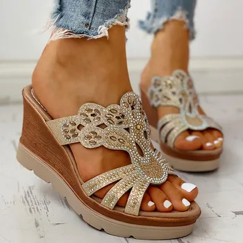 Karinluna New Wholesale Wedges High Heel Sandal Shoes Casual Platform Crystals Summer Slip On Mules Slippers Women Shoes Woman
Karinluna New Wholesale Wedges High Heel Sandal Shoes Casual Platform Crystals Summer Slip On Mules Slippers Women Shoes Woman