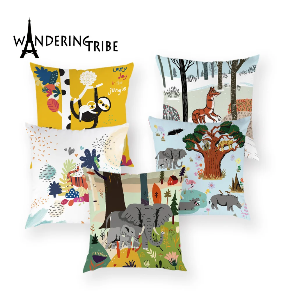 Cartoon Bear Cushions Cover Colorful Elephant Pillow Case Nordic Home Decor Custom Throw Pillows Covers for Sofa Cushions Cases
Cartoon Bear Cushions Cover Colorful Elephant Pillow Case Nordic Home Decor Custom Throw Pillows Covers for Sofa Cushions Cases