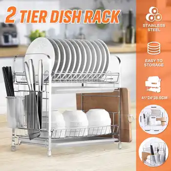 2 Tiers Dish Drying Rack Kitchen Washing Holder Basket Plated Iron Kitchen Knife Sink Dish Drainer Drying Rack Storage Organizer 
2 Tiers Dish Drying Rack Kitchen Washing Holder Basket Plated Iron Kitchen Knife Sink Dish Drainer Drying Rack Storage Organizer