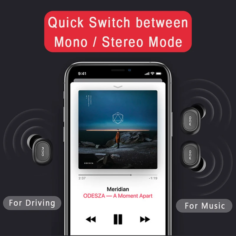 QCY qs1 наушники Bluetooth 5 0 TWS мини невидимые 3D HiFi стерео Беспроводная гарнитура с