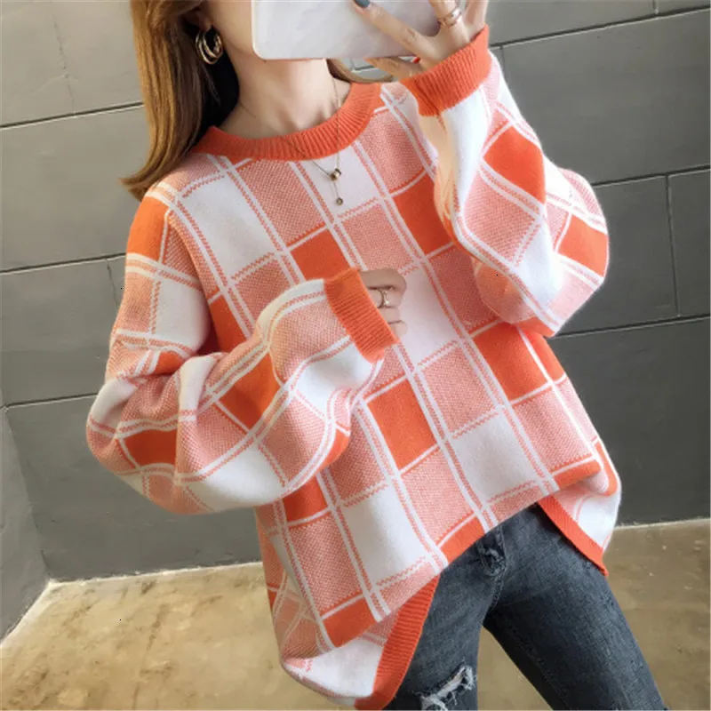 Jumper Loose Geometry Pull Femme O-Neck Knitted Sweater Pullover Autumn Knitwear Sueter Mujer Long Sleeve Women New 2019 Warm
Jumper Loose Geometry Pull Femme O-Neck Knitted Sweater Pullover Autumn Knitwear Sueter Mujer Long Sleeve Women New 2019 Warm