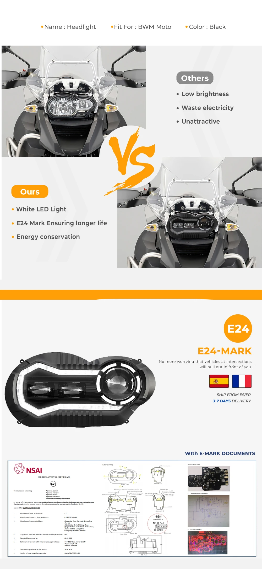 المصابيح الأمامية لدراجات BMW R1200GS 2004-2013 LC R 1200GS ADV Adventure R 1200 LED 8 المصابيح الأمامية لدراجات BMW R1200GS 2004-2013 LC R 1200GS ADV Adventure R 1200 LED