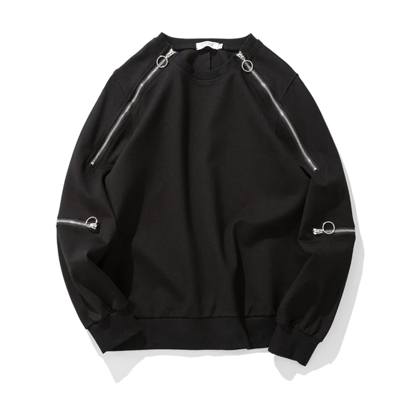2019 Autumn Men Loose Multi-zipper Design Solid Color Casual Sweatshirts Oversized Streetwear Stitching Cotton Mens Pullover
2019 Autumn Men Loose Multi-zipper Design Solid Color Casual Sweatshirts Oversized Streetwear Stitching Cotton Mens Pullover