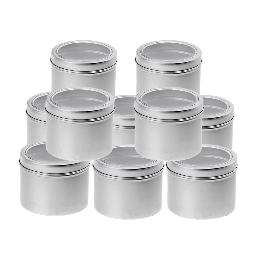 10pcs 100ml Make-up Aluminium Pot Jar Tin Lip Balm Container Salves Tea Jar 10pcs 100ml Make-up Aluminium Pot Jar Tin Lip Balm Container Salves Tea Jar