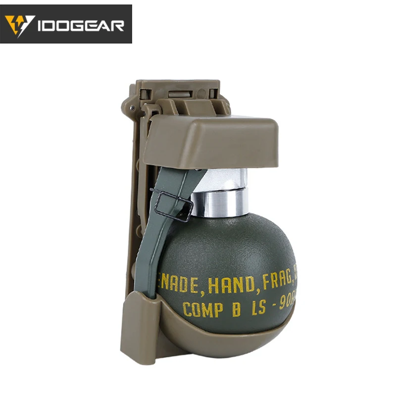 

IDOGEAR Grenade Model Dummy Cache with Base Molle System Quick Release Vest Stun Airsoft M67 Grenade Dummy Accessories 3933