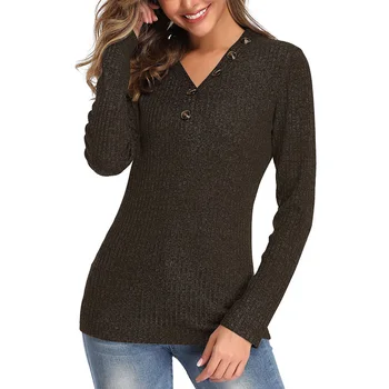 Women Casual Button V-Neck Casual Comfortable Soft Wild Knitted Jumper Warm Long Sleeve Slim Solid Color Pullovers Sweater
Women Casual Button V-Neck Casual Comfortable Soft Wild Knitted Jumper Warm Long Sleeve Slim Solid Color Pullovers Sweater
