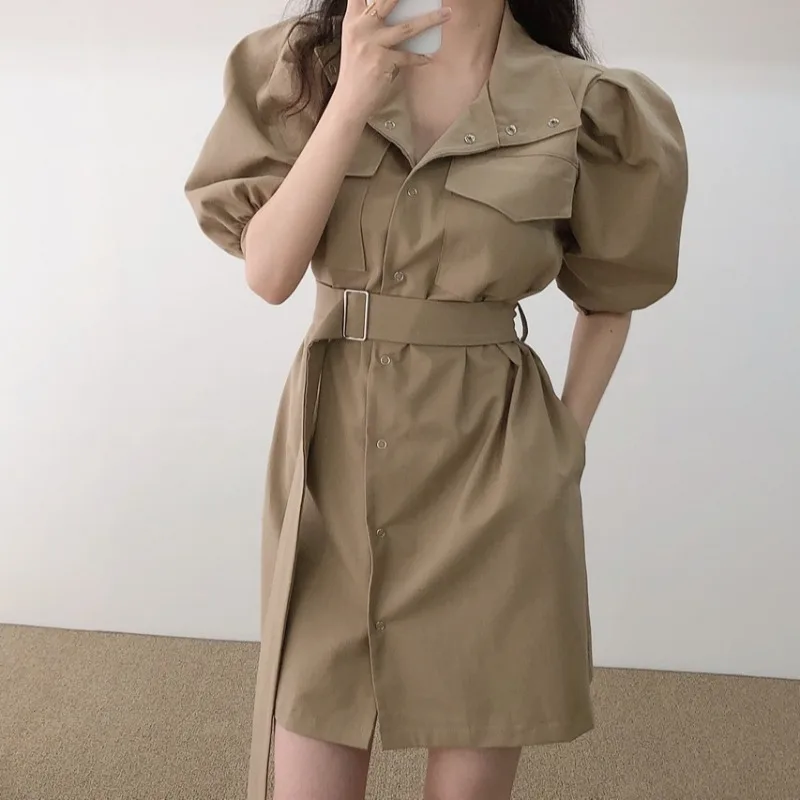 2021 Summer Korean Style Vintage Double-breasted Elegant Bodycon Puff Sleeve Office Dress Female Dress Women Clothes
2021 Summer Korean Style Vintage Double-breasted Elegant Bodycon Puff Sleeve Office Dress Female Dress Women Clothes