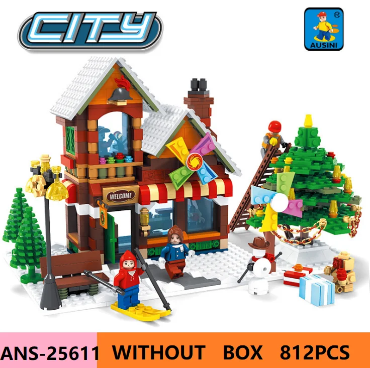 

Playmobil Christmas winter village scene holiday city train reindeer friends building blocks Santa Claus figures toys