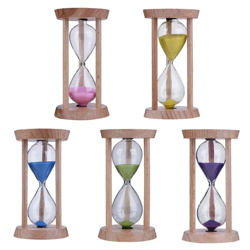 

3 minutes Colorful Hourglass Sandglass Wooden Sand Clock Mini Timers Sand Timer to Choose Home Decoration Accessories 5 Colors