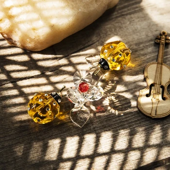H&D Mini Yellow Ladybug on Flower Crystal Figurine Collection Cut Glass Ornament Statue Home Table Decoration Collectible Gift
H&D Mini Yellow Ladybug on Flower Crystal Figurine Collection Cut Glass Ornament Statue Home Table Decoration Collectible Gift