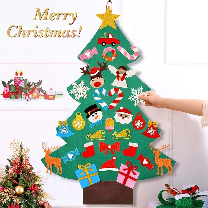 our upgrade felt christmas tree can be freely decorated