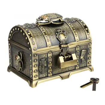 Storage Box Double Layer Jewelry Box Retro Style Sophisticated Pirate Type Storage Box with Lock Jewelery Box
Storage Box Double Layer Jewelry Box Retro Style Sophisticated Pirate Type Storage Box with Lock Jewelery Box